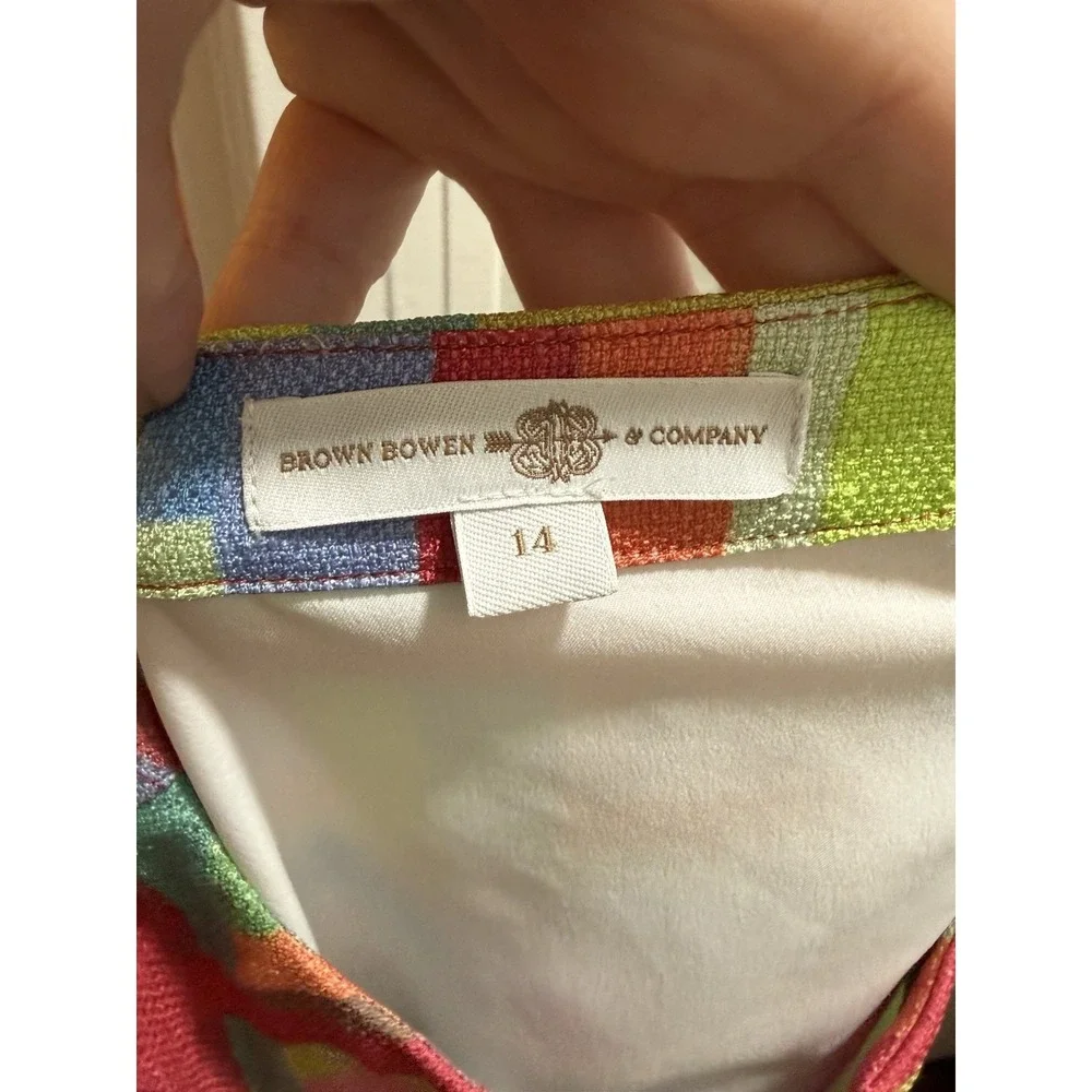 Brown Bowen & Company Girls 14 Mae Rainbow  Row  Ruffle Multicolored  Fun Dress